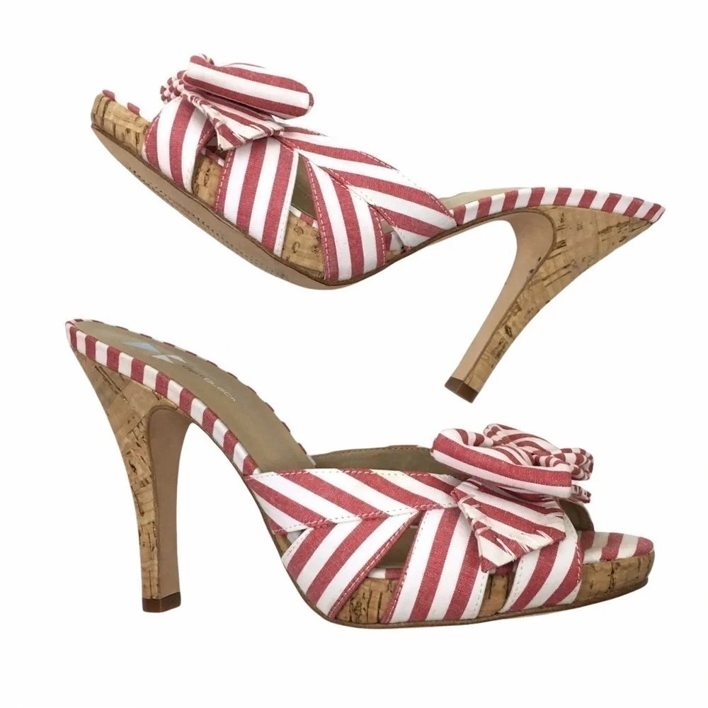 DANIBLACK Bow Heels Striped Patriotic Preppy Minnie Mouse Pinup Style Size 7